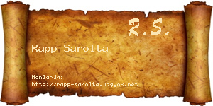 Rapp Sarolta névjegykártya